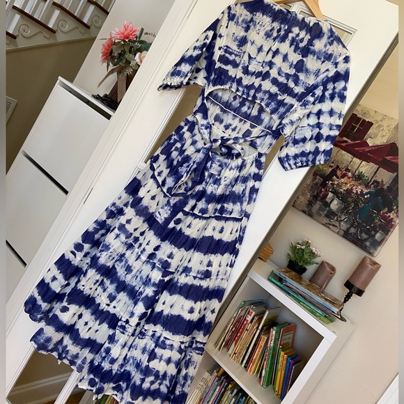 MANGO 100% cotton tie dye print dress blogger fave zara competitor brand - Picture 9 of 12